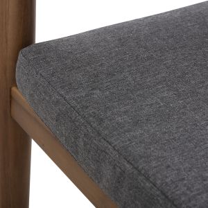 Garden dining chair Navan .01 acacia wood in natural-nylon rope in gray 59x58x76hcm Hm6135
