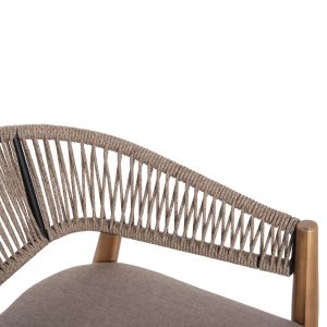 Garden dining chair Navan .02 acacia wood in natural-nylon rope in beige 59x58x76hcm Hm6135