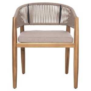 Garden dining chair Navan .02 acacia wood in natural-nylon rope in beige 59x58x76hcm Hm6135