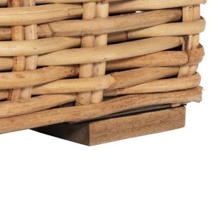 Garden armchair Tropel mango wood solid natural rattan-white cushions 110x88x70-85hcm Hm9810