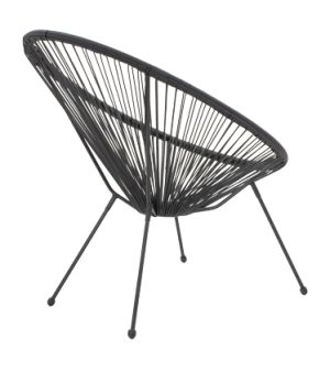 Garden armchair Acapulco Pe rattan black 71x76x85cm