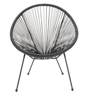 Garden armchair Acapulco Pe rattan black 71x76x85cm