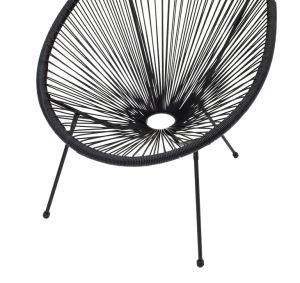 Garden armchair Acapulco Pe rattan black 71x76x85cm