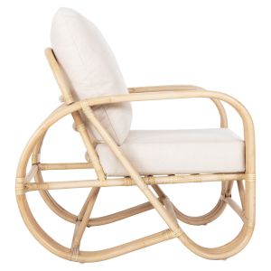 Garden armchair Baroness Hm9813 made of natural rattan with white cushions 81x90x92hcm