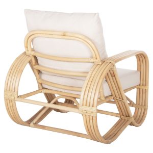 Garden armchair Baroness Hm9813 made of natural rattan with white cushions 81x90x92hcm