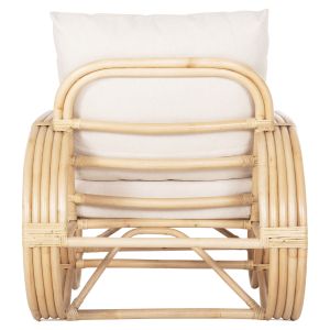 Garden armchair Baroness Hm9813 made of natural rattan with white cushions 81x90x92hcm