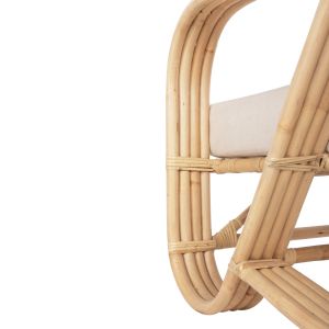 Garden armchair Baroness Hm9813 made of natural rattan with white cushions 81x90x92hcm