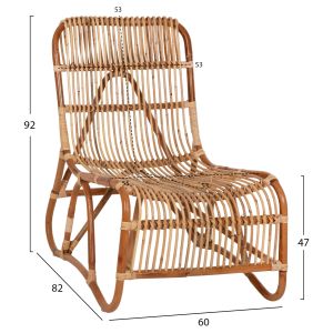 Garden armchair Bronny natural rattan 60x82x92hcm Hm9644,01