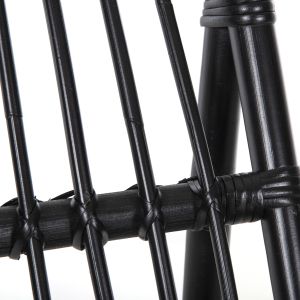Garden armchair Grinn natural rattan in black 56.5x73.5x79.5hcm Hm9815.02