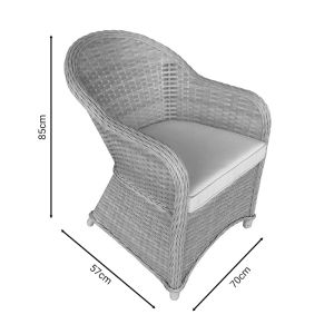 Garden armchair Hadrian rattan-textile I brown 70x57x85cm
