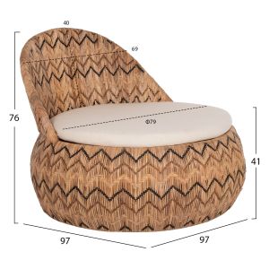 Garden armchair Ladlon Hm5992 made of rattan 97x97x76hcm