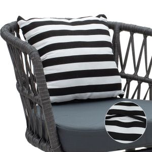 Naoki garden armchair with metal base
