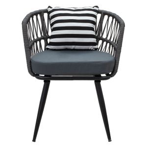 Naoki garden armchair with metal base