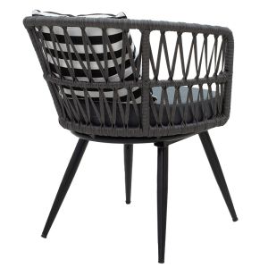 Naoki garden armchair with metal base