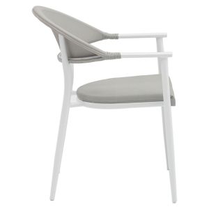 Garden armchair Pino aluminum in gray and white
