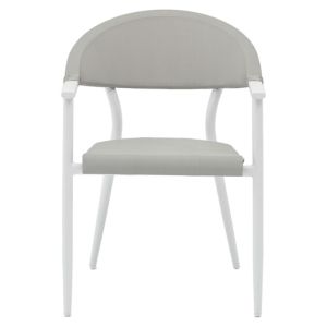 Garden armchair Pino aluminum in gray and white