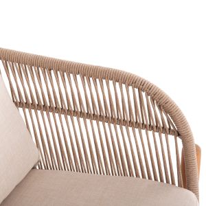 Градинско кресло Sanji Hm6221 акациево дърво-алуминиево-въже 88x78x68-75hcm