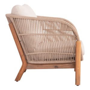 Градинско кресло Sanji Hm6221 акациево дърво-алуминиево-въже 88x78x68-75hcm