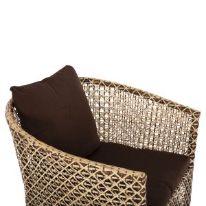 Garden armchair Silmar natural rattan brown cushions Hm6111 82x76x85hcm