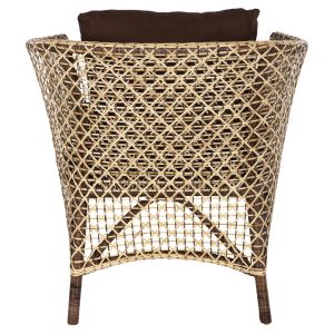 Garden armchair Silmar natural rattan brown cushions Hm6111 82x76x85hcm