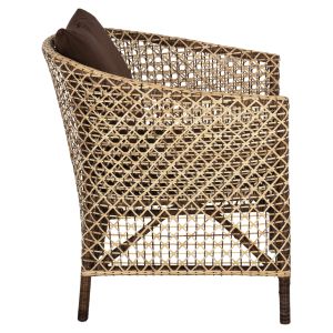 Garden armchair Silmar natural rattan brown cushions Hm6111 82x76x85hcm