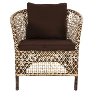 Garden armchair Silmar natural rattan brown cushions Hm6111 82x76x85hcm