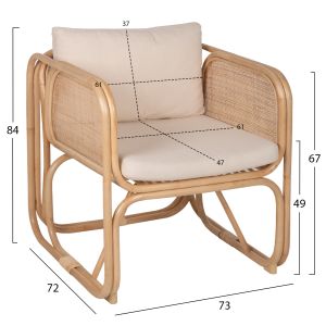 Garden chair Wendy Hm9816 made of rattan 73x72x84hcm