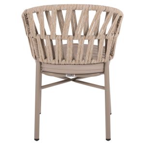 Garden armchair aluminum mocha color - beige rope 57x56x78hcm Hm5857,03