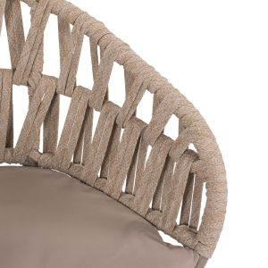 Garden armchair aluminum mocha color - beige rope 57x56x78hcm Hm5857,03