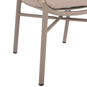 Garden armchair aluminum mocha color - beige rope 57x56x78hcm Hm5857,03