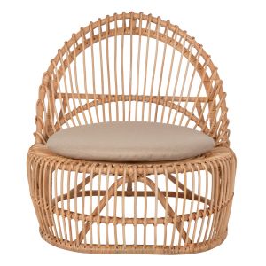 Garden armchair for living room Entropy Hm9840,01 made of rattan in natural color - ecru cushion 80x97x85cm