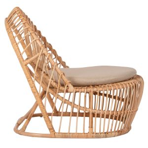 Garden armchair for living room Entropy Hm9840,01 made of rattan in natural color - ecru cushion 80x97x85cm