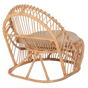 Garden armchair for living room Entropy Hm9840,01 made of rattan in natural color - ecru cushion 80x97x85cm