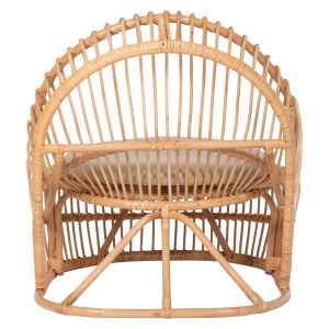 Garden armchair for living room Entropy Hm9840,01 made of rattan in natural color - ecru cushion 80x97x85cm