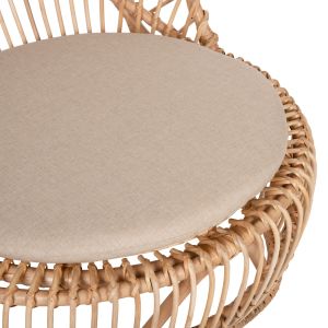 Garden armchair for living room Entropy Hm9840,01 made of rattan in natural color - ecru cushion 80x97x85cm