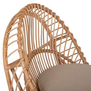 Garden armchair for living room Entropy Hm9840,01 made of rattan in natural color - ecru cushion 80x97x85cm