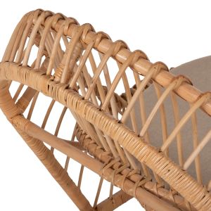 Garden armchair for living room Entropy Hm9840,01 made of rattan in natural color - ecru cushion 80x97x85cm