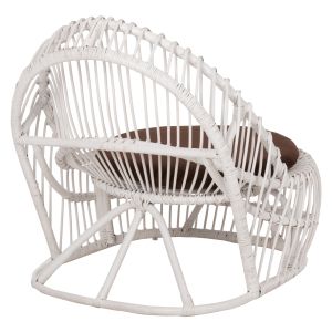 Garden armchair for living room Entropy Hm9840,02 made of rattan in white color - brown cushion 80x97x85cm