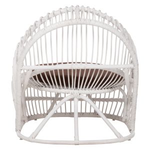 Garden armchair for living room Entropy Hm9840,02 made of rattan in white color - brown cushion 80x97x85cm