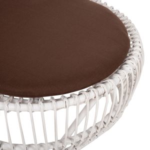 Garden armchair for living room Entropy Hm9840,02 made of rattan in white color - brown cushion 80x97x85cm
