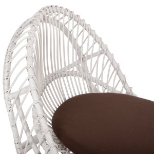 Garden armchair for living room Entropy Hm9840,02 made of rattan in white color - brown cushion 80x97x85cm