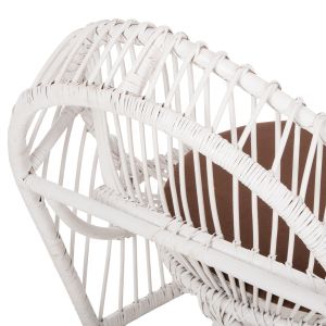 Garden armchair for living room Entropy Hm9840,02 made of rattan in white color - brown cushion 80x97x85cm