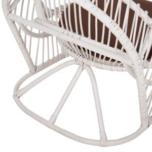Garden armchair for living room Entropy Hm9840,02 made of rattan in white color - brown cushion 80x97x85cm