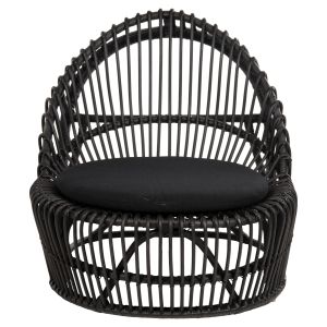 Garden lounge chair Entropy Hm9840,03 made of polished rattan in natural color - black cushion 80x97x85cm