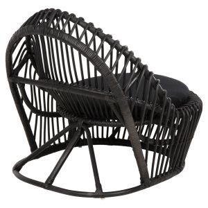Garden lounge chair Entropy Hm9840,03 made of polished rattan in natural color - black cushion 80x97x85cm