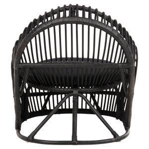 Garden lounge chair Entropy Hm9840,03 made of polished rattan in natural color - black cushion 80x97x85cm
