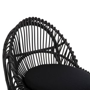 Garden lounge chair Entropy Hm9840,03 made of polished rattan in natural color - black cushion 80x97x85cm