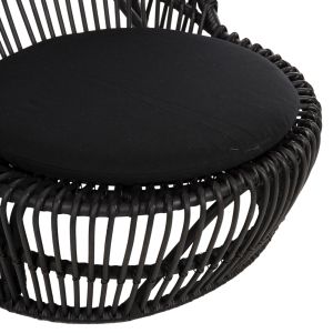 Garden lounge chair Entropy Hm9840,03 made of polished rattan in natural color - black cushion 80x97x85cm