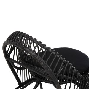 Garden lounge chair Entropy Hm9840,03 made of polished rattan in natural color - black cushion 80x97x85cm