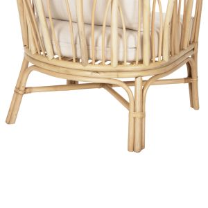 Garden lounge chair Estor Hm9817 made of natural rattan - white cushion 78x75x92cm